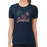 MLB St. Louis Cardinals G-III 4Her by Carl Banks Women's Super-Slim Fit Lightweight Leopard Heart T-Shirt