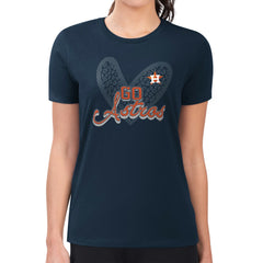 MLB Houston Astros G-III 4Her by Carl Banks Women's Super-Slim Fit Lightweight Leopard Heart T-Shirt