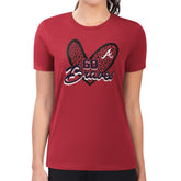MLB Atlanta Braves G-III 4Her by Carl Banks Women's Super-Slim Fit Lightweight Leopard Heart T-Shirt
