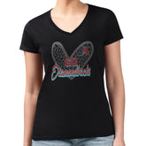 MLB Arizona Diamondbacks G-III 4Her by Carl Banks Women's Super-Slim Fit Lightweight Leopard Heart V-Neck T-Shirt