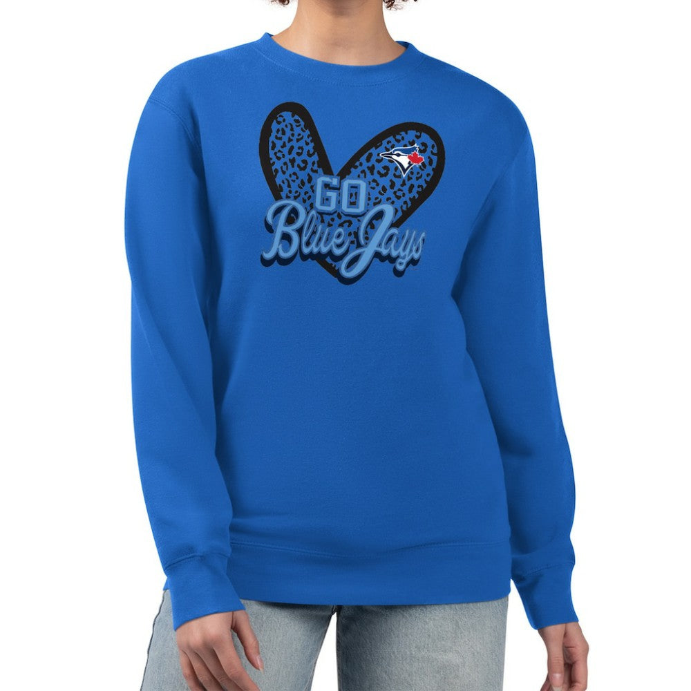 MLB Toronto Blue Jays G-III 4Her by Carl Banks Women's Leopard Heart Pullover Sweatshirt
