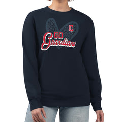 MLB Cleveland Guardians G-III 4Her by Carl Banks Women's Leopard Heart Pullover Sweatshirt