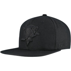 NHL Black Pittsburgh Penguins Mitchell & Ness Soul Strike Pearl Tonal Snapback Hat