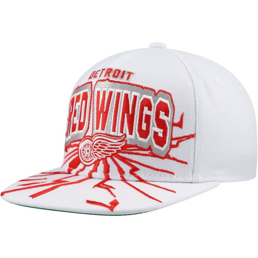 NHL White Detroit Red Wings Mitchell & Ness Youth After Shock Snapback Hat