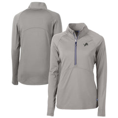 Cutter & Buck Women's Adapt Eco Knit Stretch Recycled Half-Zip Pullover Top - Detroit Lions