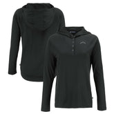 Cutter & Buck Women's Coastline Epic Comfort Eco Recycled Long Sleeve Hoodie T-Shirt - Los Angeles Chargers