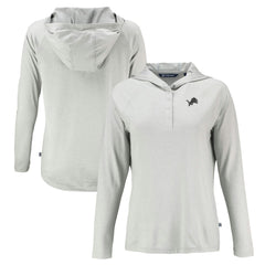 Cutter & Buck Women's Coastline Epic Comfort Eco Recycled Long Sleeve Hoodie T-Shirt - Detroit Lions