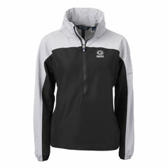 Cutter & Buck Women's Charter Eco Recycled Half-Zip Hoodie Anorak Jacket - Green Bay Packers