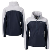Cutter & Buck Women's Charter Eco Recycled Half-Zip Hoodie Anorak Jacket - Los Angeles Chargers