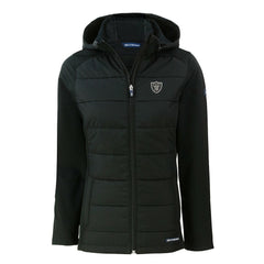 Cutter & Buck Women's Evoke Hybrid Eco Softshell Recycled Full-Zip Hoodie Jacket - Las Vegas Raiders