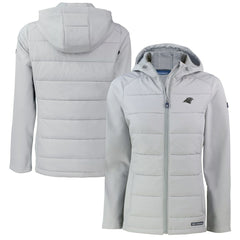 Cutter & Buck Women's Evoke Hybrid Eco Softshell Recycled Full-Zip Hoodie Jacket - Carolina Panthers