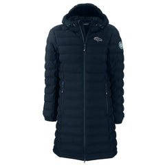 Cutter & Buck Women's Mission Ridge Repreve Eco Insulated Full-Zip Hoodie Long Puffer Jacket - Denver Broncos