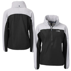 Cutter & Buck Women's Charter Eco Recycled Half-Zip Hoodie Anorak Jacket - Seattle Seahawks