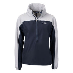 Cutter & Buck Women's Charter Eco Recycled Half-Zip Hoodie Anorak Jacket - Seattle Seahawks