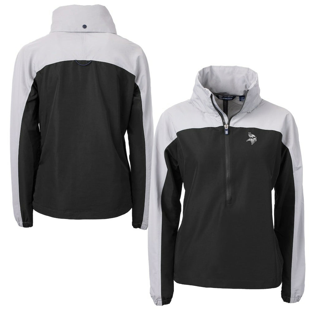 Cutter & Buck Women's Charter Eco Recycled Half-Zip Hoodie Anorak Jacket - Minnesota Vikings