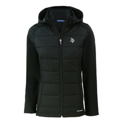 Cutter & Buck Women's Evoke Hybrid Eco Softshell Recycled Full-Zip Hoodie Jacket - Minnesota Vikings