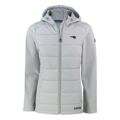 Cutter & Buck Women's Evoke Hybrid Eco Softshell Recycled Full-Zip Hoodie Jacket - New England Patriots