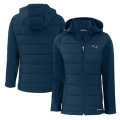 Cutter & Buck Women's Evoke Hybrid Eco Softshell Recycled Full-Zip Hoodie Jacket - New England Patriots