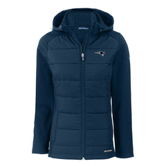 Cutter & Buck Women's Evoke Hybrid Eco Softshell Recycled Full-Zip Hoodie Jacket - New England Patriots