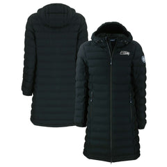 Cutter & Buck Women's Mission Ridge Repreve Eco Insulated Full-Zip Hoodie Long Puffer Jacket - Seattle Seahawks