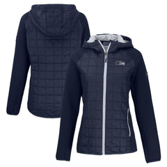 Cutter & Buck Women's Rainier PrimaLoft Eco Hybrid Full-Zip Hoodie Jacket - Seattle Seahawks