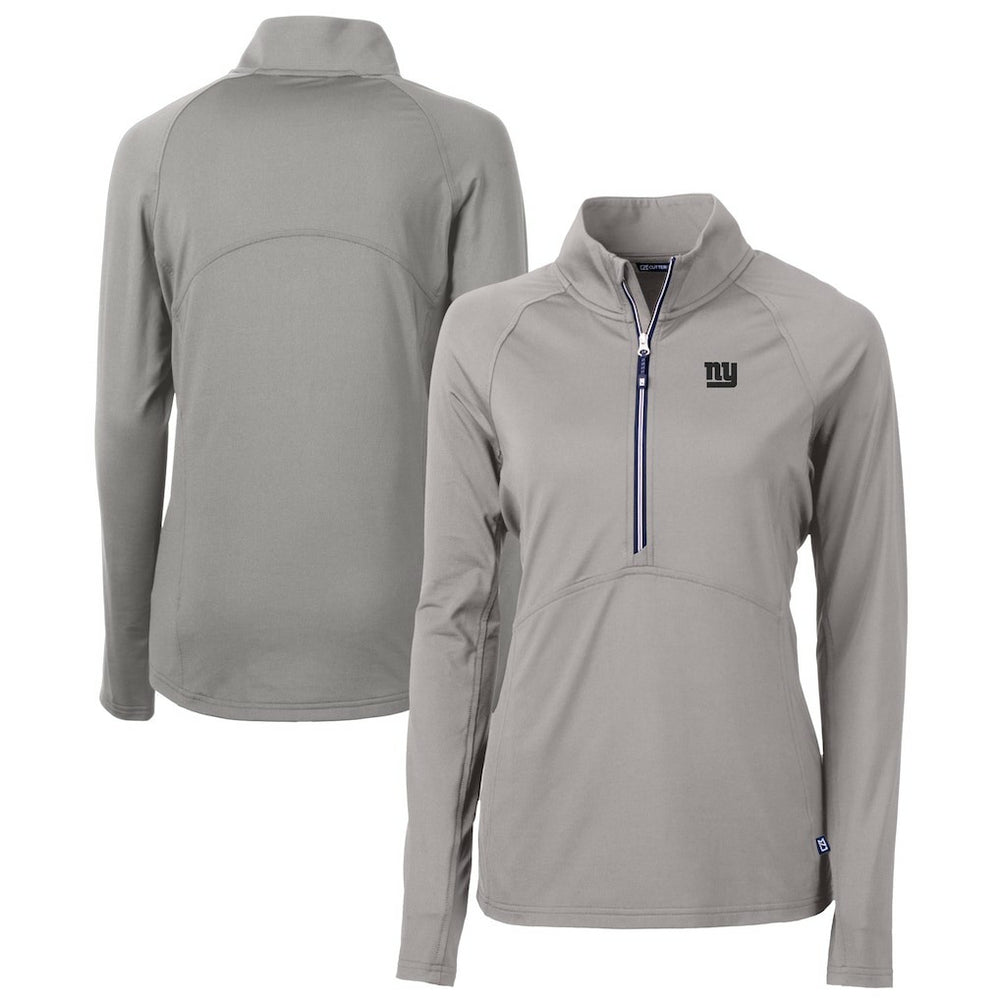 Cutter & Buck Women's Adapt Eco Knit Stretch Recycled Raglan Half-Zip Top - New York Giants