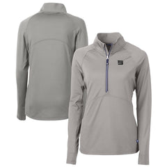 Cutter & Buck Women's Adapt Eco Knit Stretch Recycled Raglan Half-Zip Top - New York Giants
