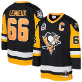 NHL Black Mario Lemieux Pittsburgh Penguins Mitchell & Ness Youth 1991/92 Captain Patch Power Play Player Jersey