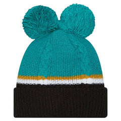 Women's Double Bubble Cuffed Knit Hat with Poms - Jacksonville Jaguars
