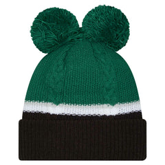 Women's Double Bubble Cuffed Knit Hat with Poms - New York Jets