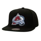 NHL Black Colorado Avalanche Mitchell & Ness Core Top Spot Snapback Hat