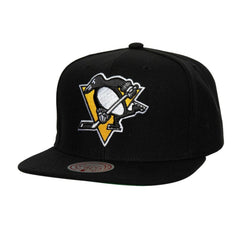 NHL Black Pittsburgh Penguins Mitchell & Ness Core Top Spot Snapback Hat