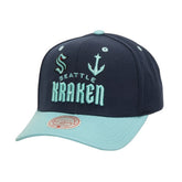 NHL Black Seattle Kraken Mitchell & Ness All In 2.0 Pro Crown Adjustable Hat