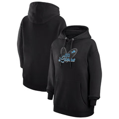 G-III 4Her by Carl Banks Women's Animal Print Heart Team Graphic Fleece Tri-Blend Pullover Hoodie - Detroit Lions