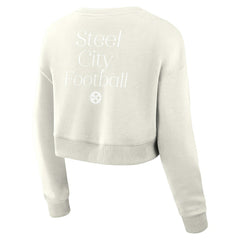 Women's Studio Tri-Blend Cropped Pullover Sweatshirt - Pittsburgh Steelers