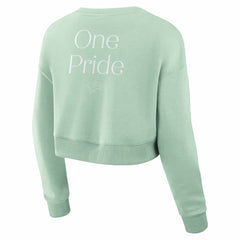 Women's Studio Tri-Blend Cropped Pullover Sweatshirt - Detroit Lions