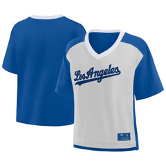 MLB Los Angeles Dodgers Fanatics Oversized Race To Win V-Neck T-Shirt