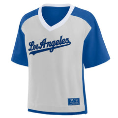 MLB Los Angeles Dodgers Fanatics Oversized Race To Win V-Neck T-Shirt