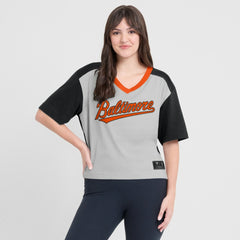 MLB Baltimore Orioles Fanatics Oversized Race To Win V-Neck T-Shirt