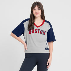 MLB Boston Red Sox Fanatics Oversized Race To Win V-Neck T-Shirt