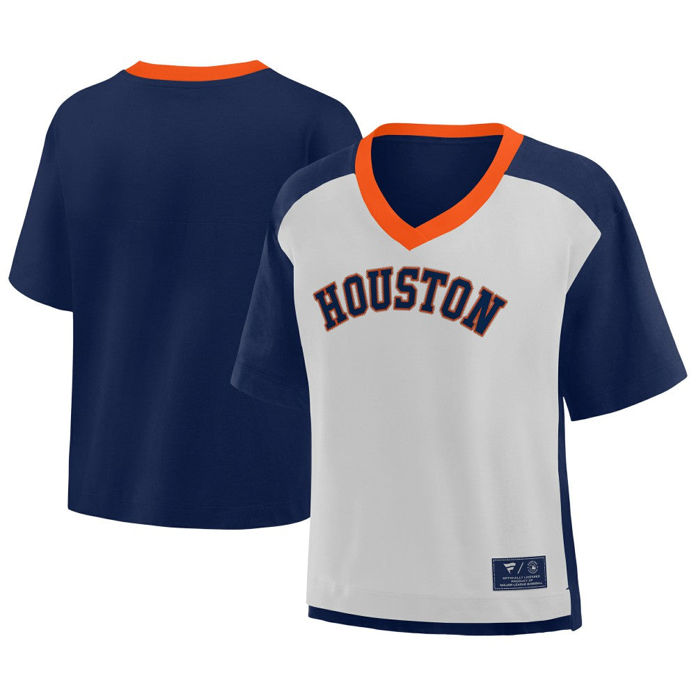 MLB Houston Astros Fanatics Oversized Race To Win V-Neck T-Shirt