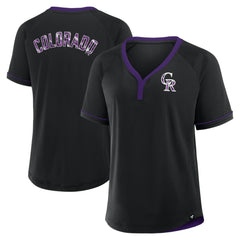 MLB Colorado Rockies Fanatics Women's League Diva Star Raglan V-Neck T-Shirt