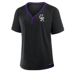 MLB Colorado Rockies Fanatics Women's League Diva Star Raglan V-Neck T-Shirt