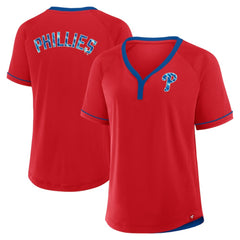 MLB Philadelphia Phillies Fanatics Women's League Diva Star Raglan V-Neck T-Shirt