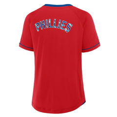 MLB Philadelphia Phillies Fanatics Women's League Diva Star Raglan V-Neck T-Shirt