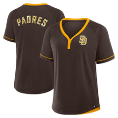 MLB San Diego Padres Fanatics Women's League Diva Star Raglan V-Neck T-Shirt