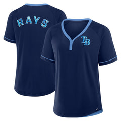 MLB Tampa Bay Rays Fanatics Women's League Diva Star Raglan V-Neck T-Shirt