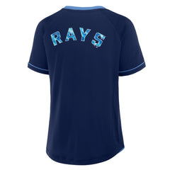 MLB Tampa Bay Rays Fanatics Women's League Diva Star Raglan V-Neck T-Shirt