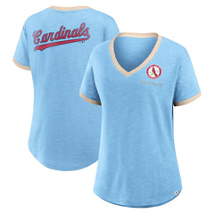 MLB St. Louis Cardinals Fanatics Women's Binge Worthy Stadium Slub V-Neck T-Shirt