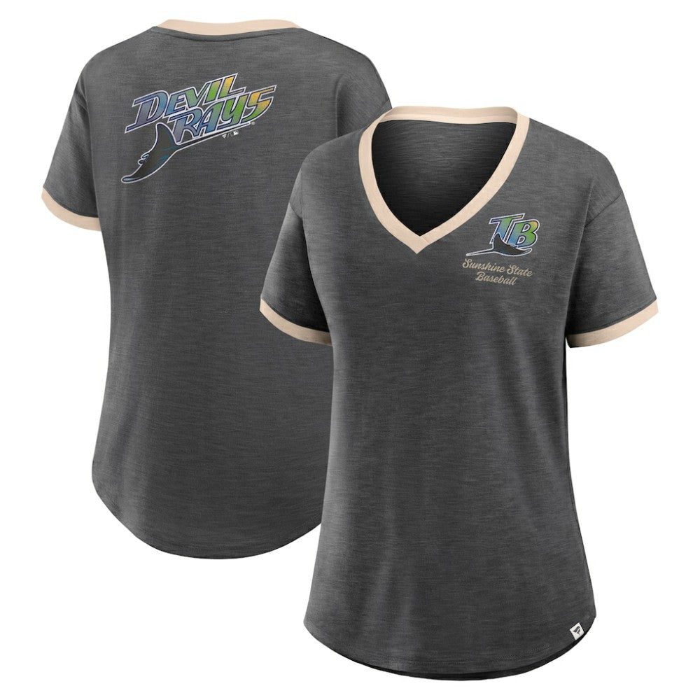 MLB Tampa Bay Rays Fanatics Women's Binge Worthy Stadium Slub V-Neck T-Shirt
